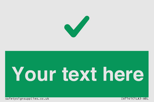 Custom green background, green tick sign